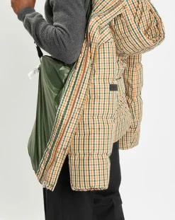 Parka Puffer oversize à carreaux multicolore