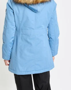 Parka Thermor à capuche fausse fourrure bleue