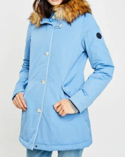 Parka Thermor à capuche fausse fourrure bleue