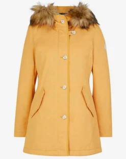 Parka Thermor à capuche fausse fourrure jaune
