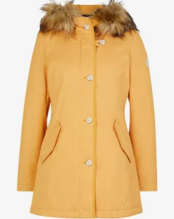 Parka Thermor à capuche fausse fourrure jaune