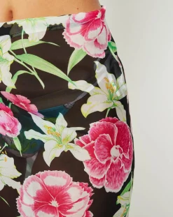 Paréo/Étole Lily en Voile de coton noir - 130x68 cm