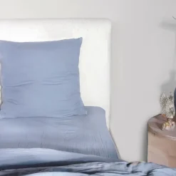 Parure de Couette 3 pcs 100% Gaze de Coton Lavé bleu givrée