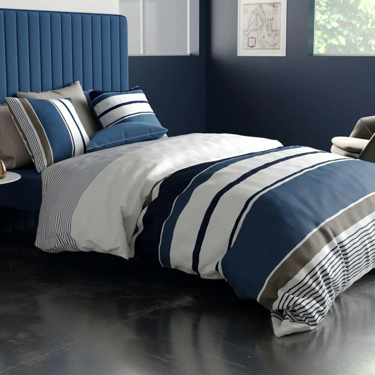 Parure Housse de Couette 3pcs 100%coton 57fils belize