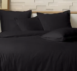 Parure housse de couette 100% Percale de Coton noire
