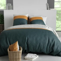 Parure Housse de Couette 3pcs 100% Coton 57fils orus