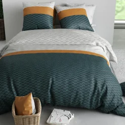 Parure Housse de Couette 3pcs 100% Coton 57fils orus