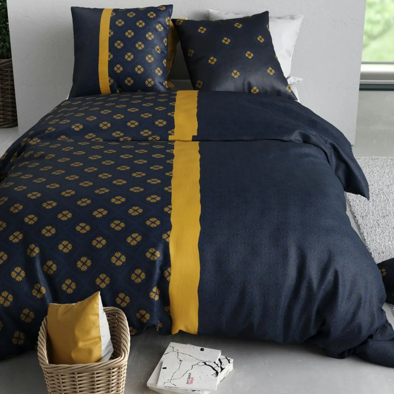 Parure Housse de Couette 3pcs 100%coton 57fils nil