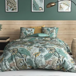 Parure housse de couette Cancun bleue