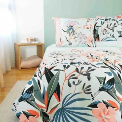 Parure housse de couette Satin de Coton bio Paya bleue