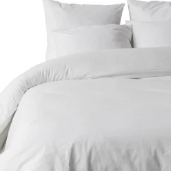 Parure housse de couette unie blanche