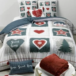 Parure Housse de Couette Home Sweet Home multicolore