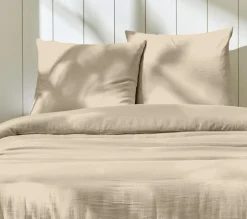 Parure housse de couette 100% Gaze de Coton lin