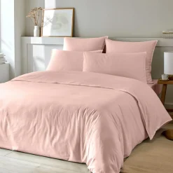 Parure Housse de Couette en Coton et Bambou rose