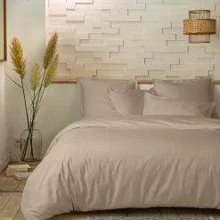 Parure housse de couette en percale de coton - lin