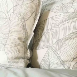 Parure housse de couette Lin & coton Pampelune blanche