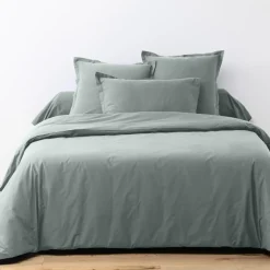 Parure housse de couette unie silver