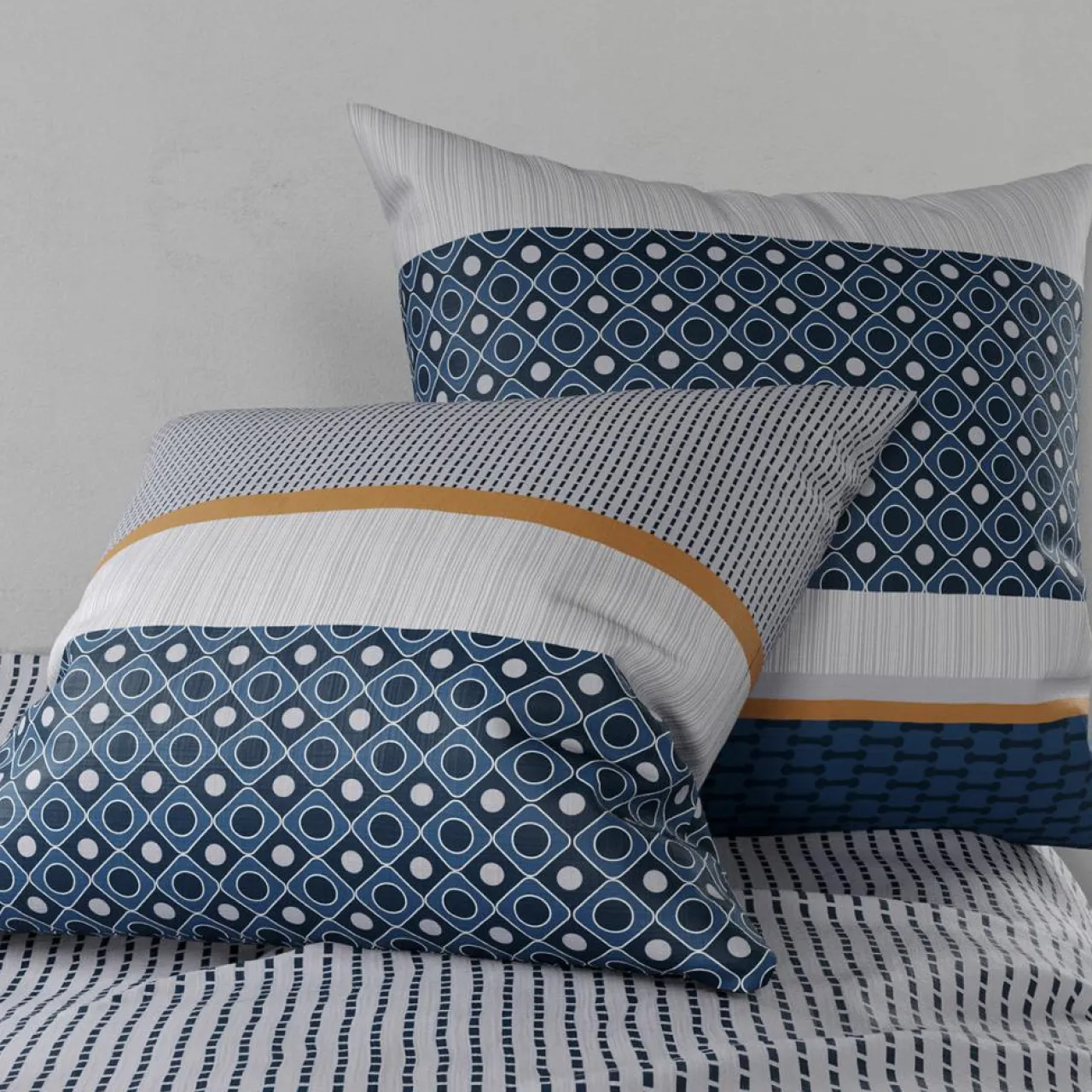 Parure housse de couette Zante bleue