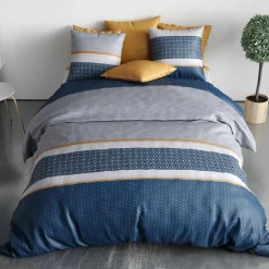 Parure housse de couette Zante bleue