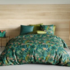 Parure housse de couette Zania verte