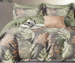 Parure housse de couette 100% Percale de Coton verte