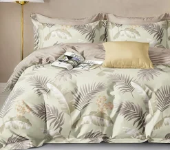 Parure housse de couette en Coton beige