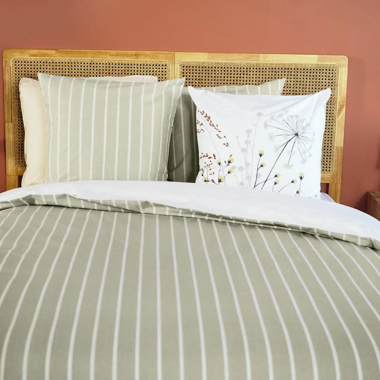 Parure housse de couette Soliflore blanche