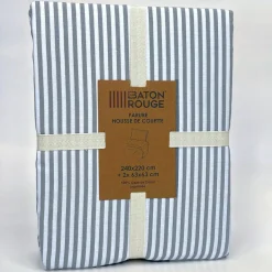 Parure Housse de Couette 100% Gaze de Coton Imprimé Laya blanc/gris