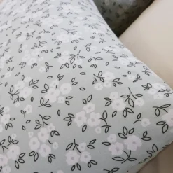 Parure Housse de Couette 100% Gaze de Coton Imprimé Edana grise