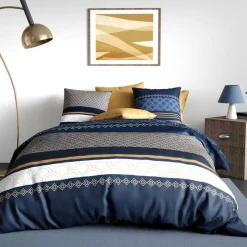 Parure housse de couette Kalypso bleue
