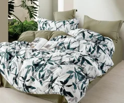 Parure housse de couette 100% Percale de Coton verte