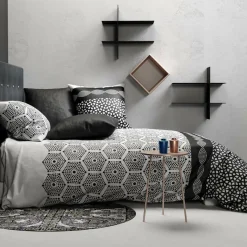 Parure housse de couette Pavage noire