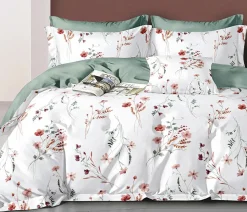 Parure housse de couette 100% Percale de Coton blanche