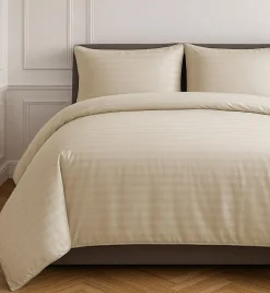 Parure housse de couette 100% Satin de Coton taupe