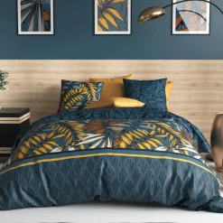 Parure housse de couette Salva bleue