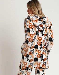 Peignoir à capuche Family Bear Family C marron