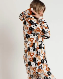 Peignoir à capuche Family Bear Family C marron