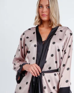 Peignoir Elegant Dots rose