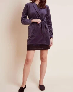 Peignoir en Velours Paola marine