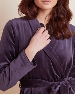 Peignoir en Velours Paola marine