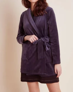 Peignoir en Velours Paola marine