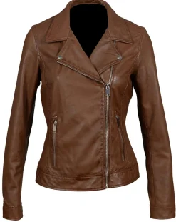 Perfecto en Cuir Afida cognac