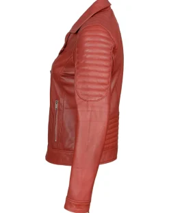 Perfecto en Cuir Brithney rouge