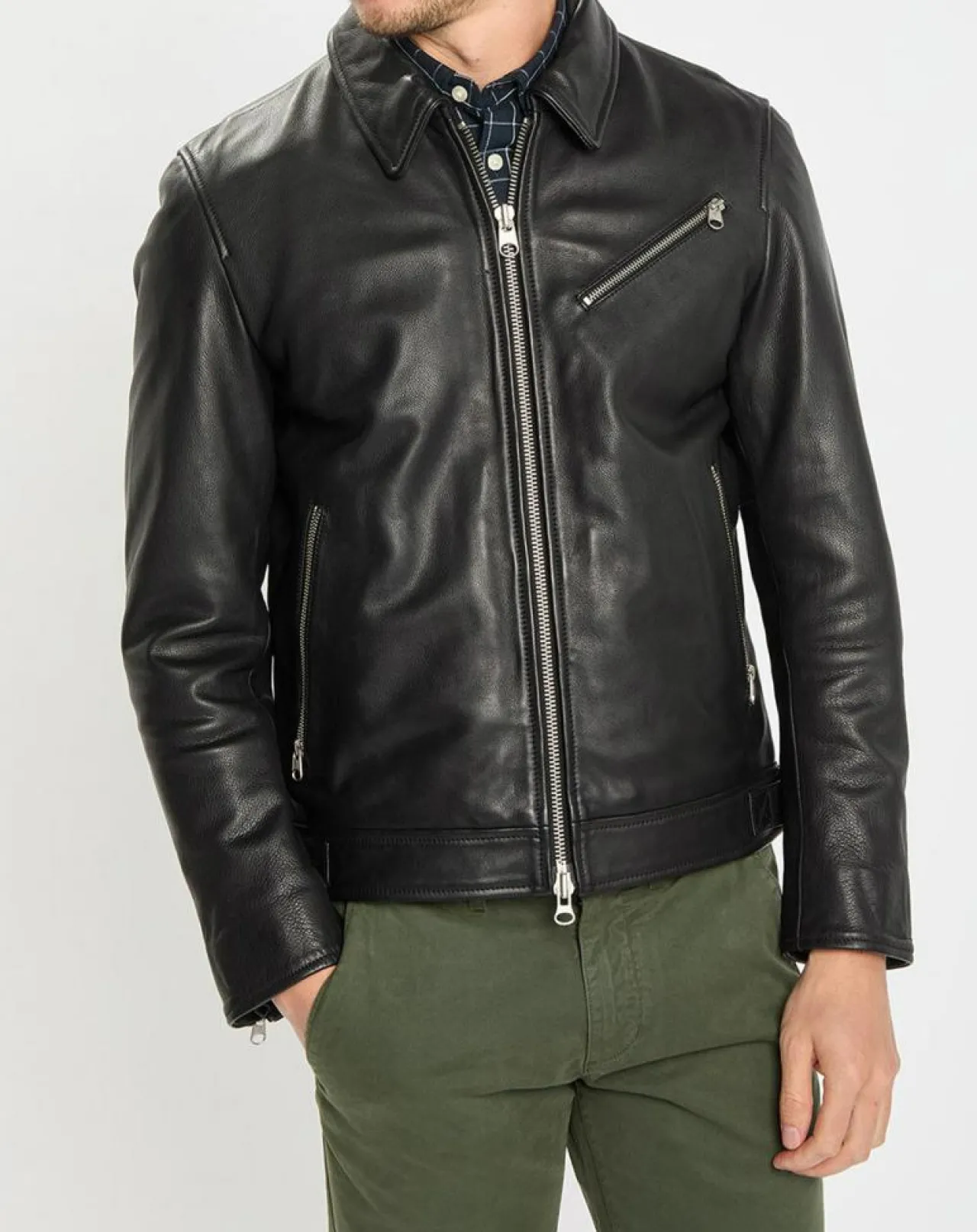 Perfecto en Cuir Grainé noir