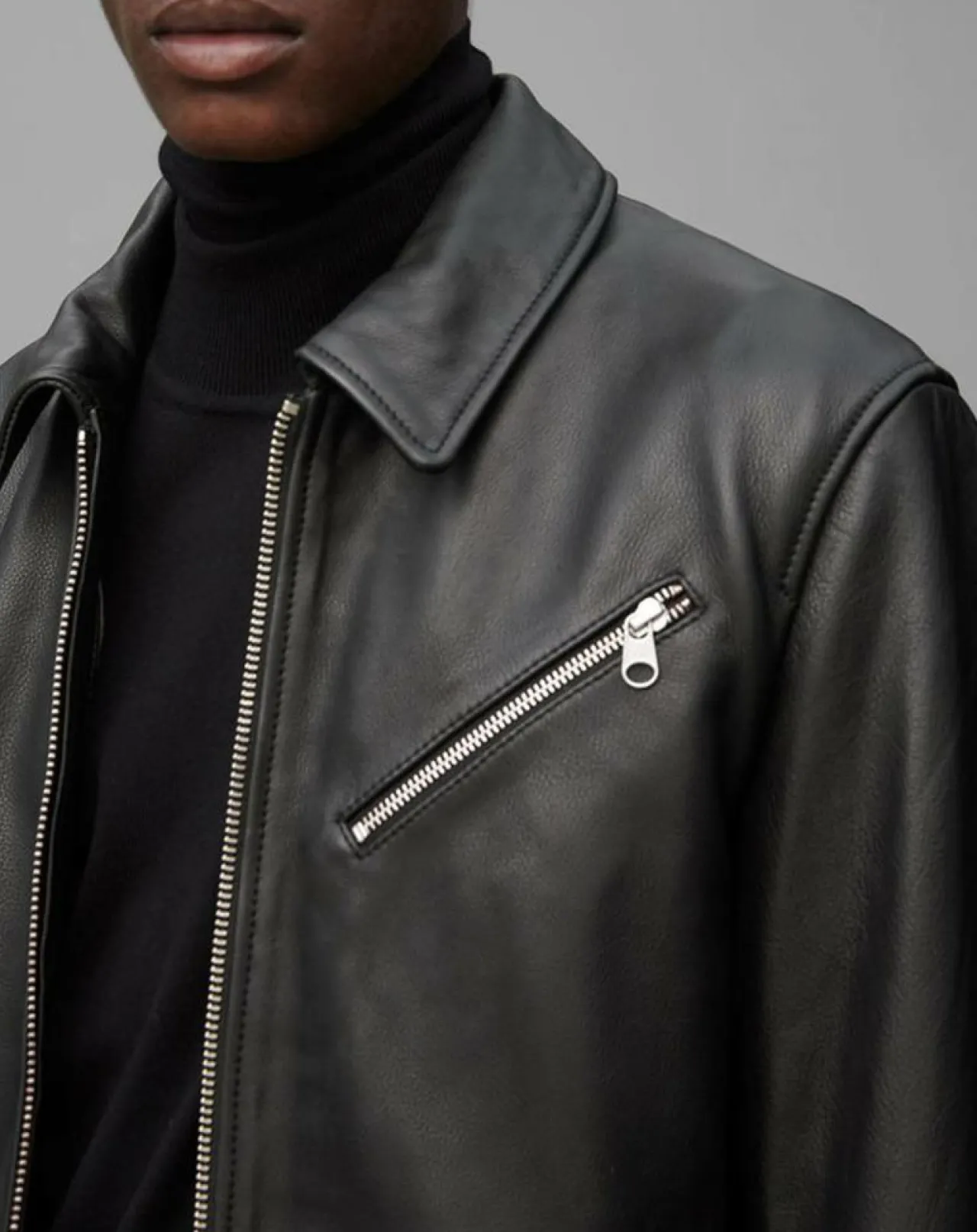 Perfecto en Cuir Grainé noir