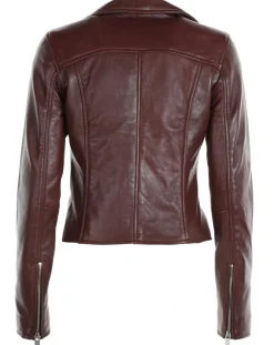 Perfecto en Cuir Ornella bordeaux