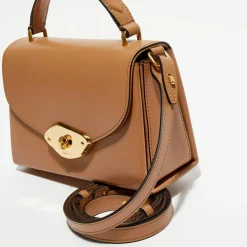 Petit sac à main en Cuir Lana sable - 18,5x13x8 cm