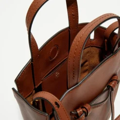 Petit sac à main en Cuir Mini Clovelly chêne brillant - 16x18x7 cm