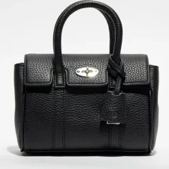 Petit sac à main en Cuir Mini Bayswater Satchel noir - 18x14x8 cm