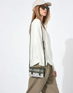 Petit Sac Cyclo en Toile enduite & Cuir multicolore - 10x17x4.5 cm